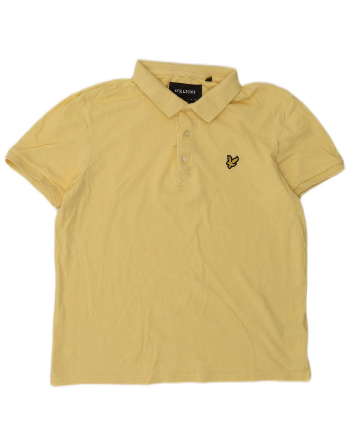 Tricou polo Lyle & Scott pentru bărbați din bumbac galben mediu