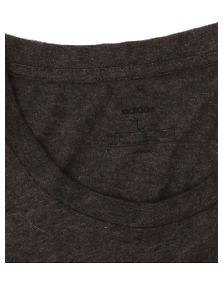 ADIDAS Womens T-Shirt Top UK 16/18 Large Grey Vintage Adidas and Second-Hand Adidas from Messina Hembry 