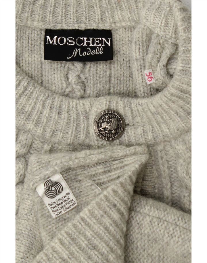 Pulover cardigan pentru bărbați Moschen Modell Gri mediu Lână nouă