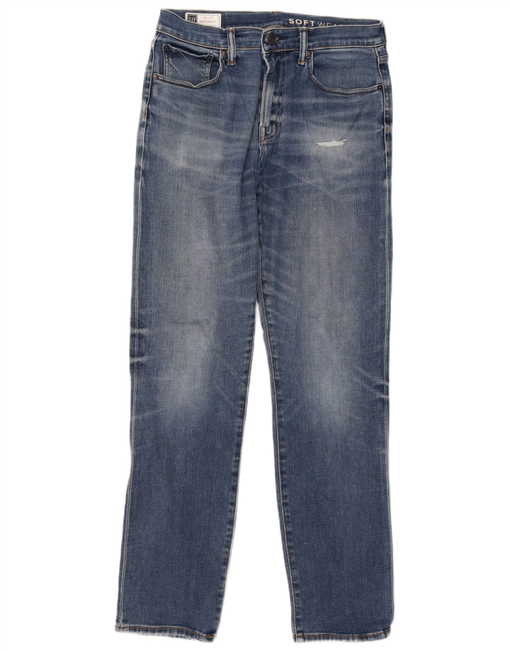 Gap Blugi Distressed Slim Straight pentru bărbați L32 L34 Bumbac albastru
