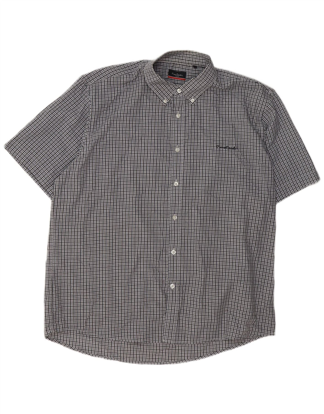 Cămașă pentru bărbați Pierre Cardin Regular Fit 3XL, poliester cu carouri gri