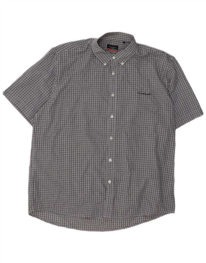 Cămașă pentru bărbați Pierre Cardin Regular Fit 3XL, poliester cu carouri gri