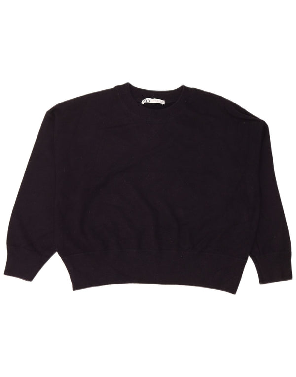 Pulover supradimensionat pentru femei Zara UK 16 mare, bleumarin, viscoză