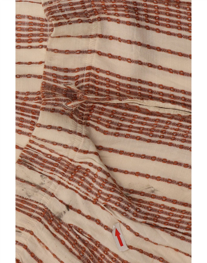 Marks & Spencer Pantaloni scurți pentru femei UK 12 Medium W32 White Striped Viscose