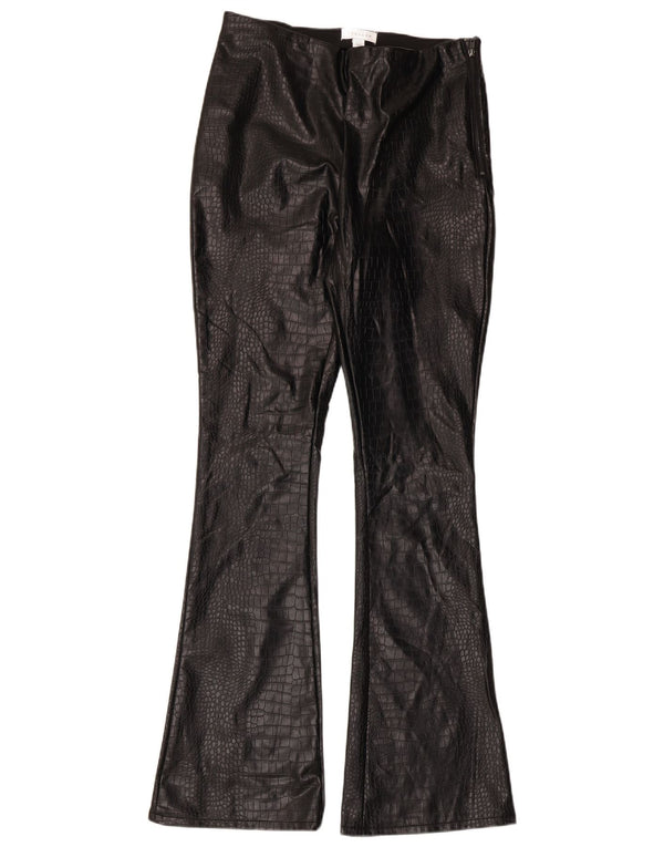 Topshop Pantaloni din piele artificială pentru femei UK 12 Medium W30 L32 Negru