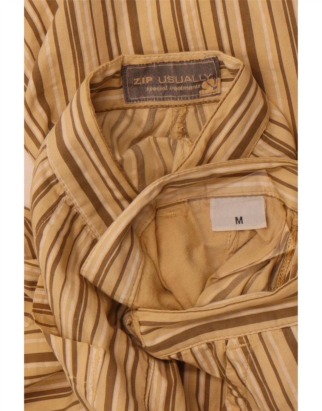 Pantaloni scurți chino VINTAGE pentru bărbați, mediu W32, bumbac cu dungi bej