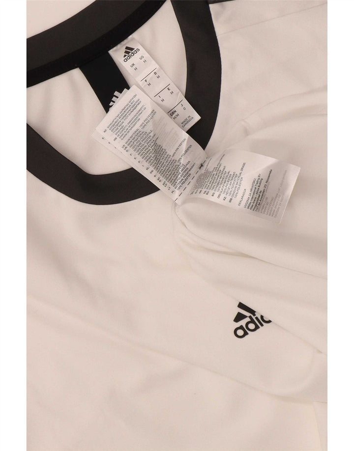 Tricou Adidas Climalite pentru bărbați Top Mediu Alb Poliester Colorblock