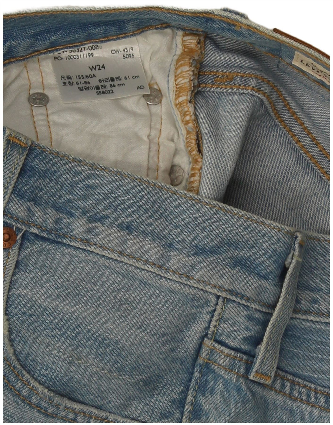 Pantaloni scurți Levi's 501 Denim W24 XS Albastru