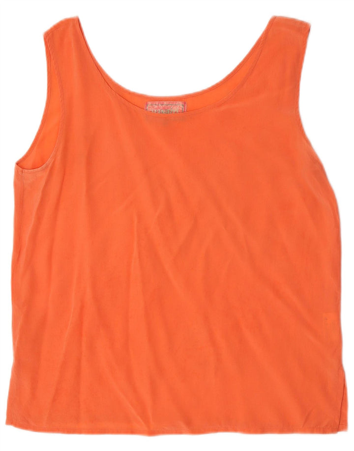 HANAITI Vestă Femei Top UK 14 Medium Orange Silk