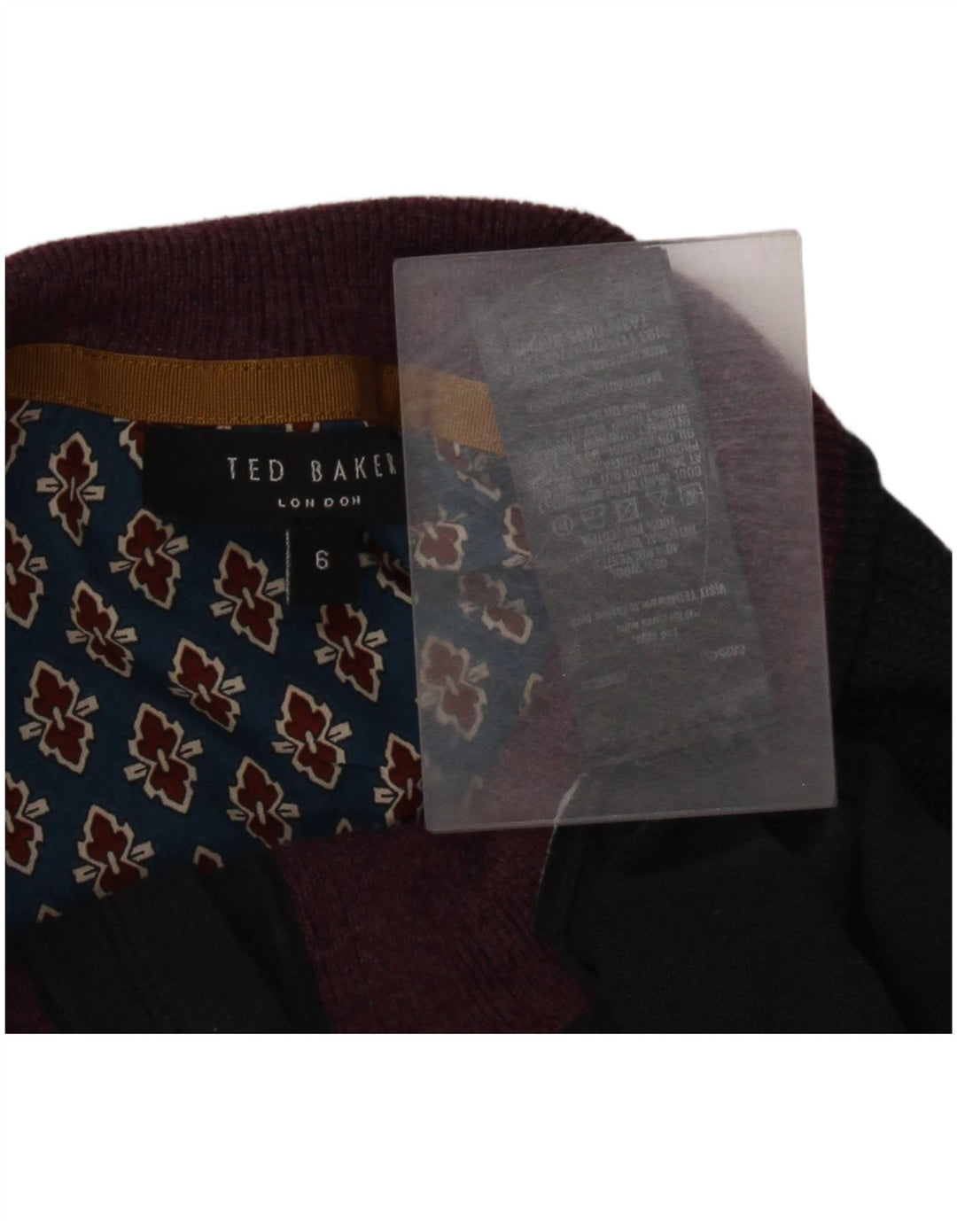Pulover pentru bărbați Ted Baker cu gât cu nasturi Mărimea 6 2XL Lână bleumarin