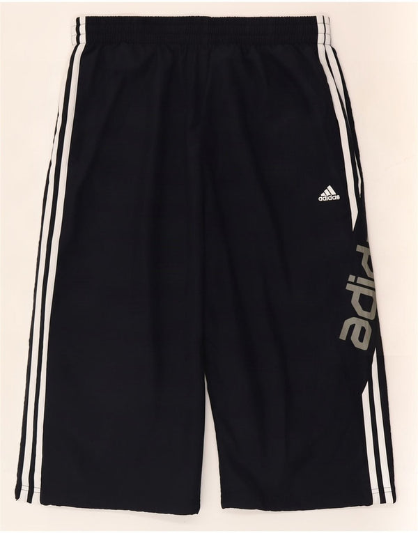 Pantaloni scurți sport Adidas Graphic Bermuda pentru femei UK 16 Poliester mari bleumarin