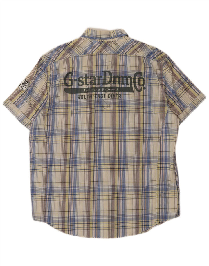 Cămașă cu mânecă scurtă pentru bărbați G-Star, multicoloră, din bumbac în carouri