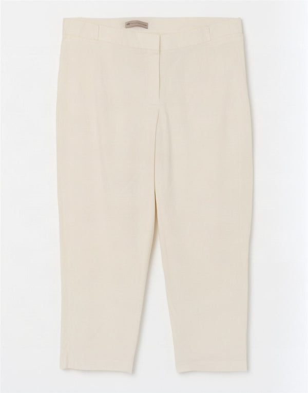 Pantaloni tăiați drept pentru femei Marks & Spencer UK 16 Large W34 L24 White
