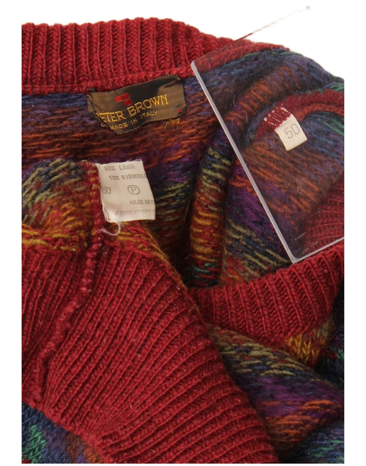 PETER BROWN Pulover pentru bărbați cu gât roșu IT 50 Medium Multicolor