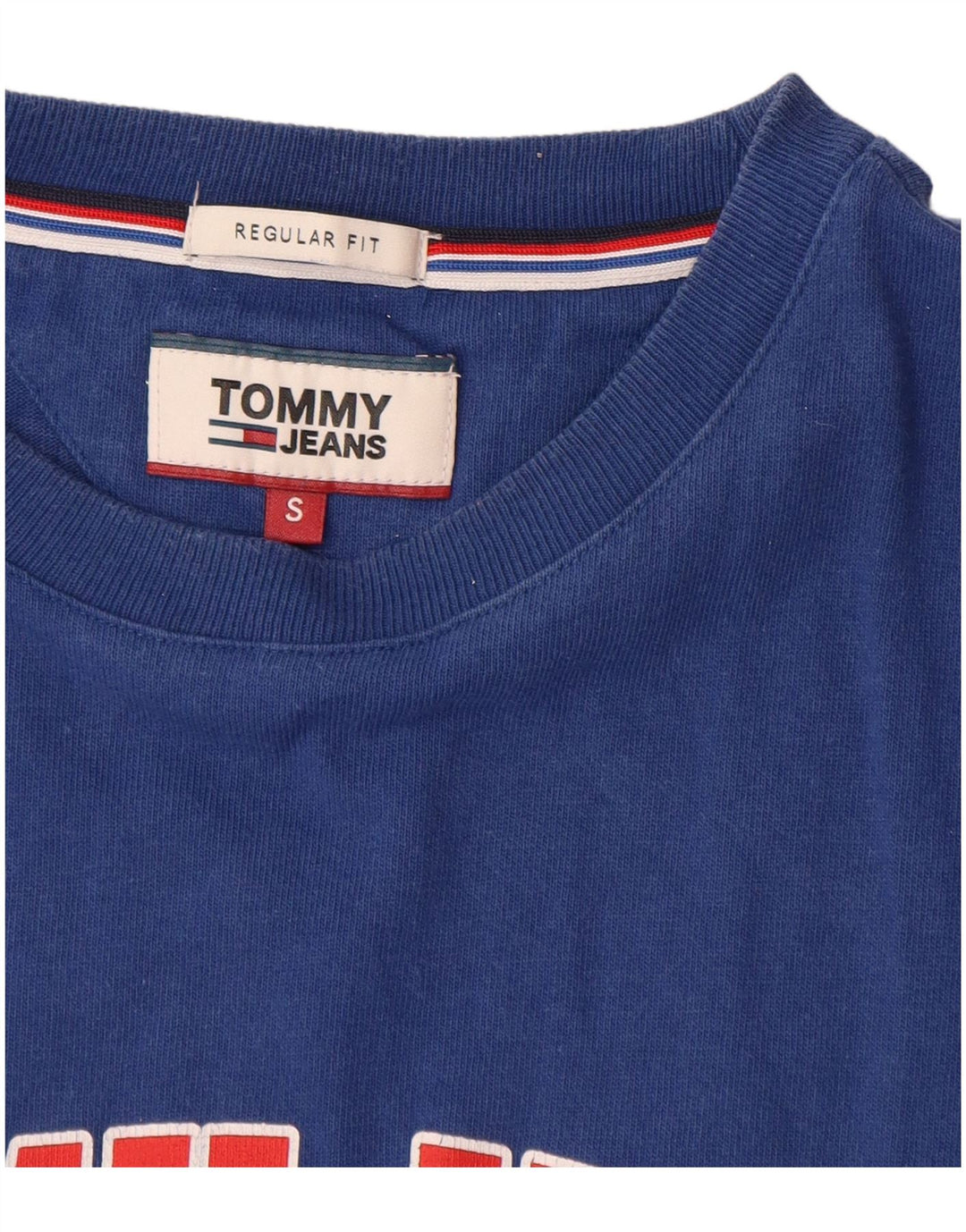 TOMMY HILFIGER Tricou grafic pentru bărbați, cu croiala normală, Top mic, albastru, bumbac
