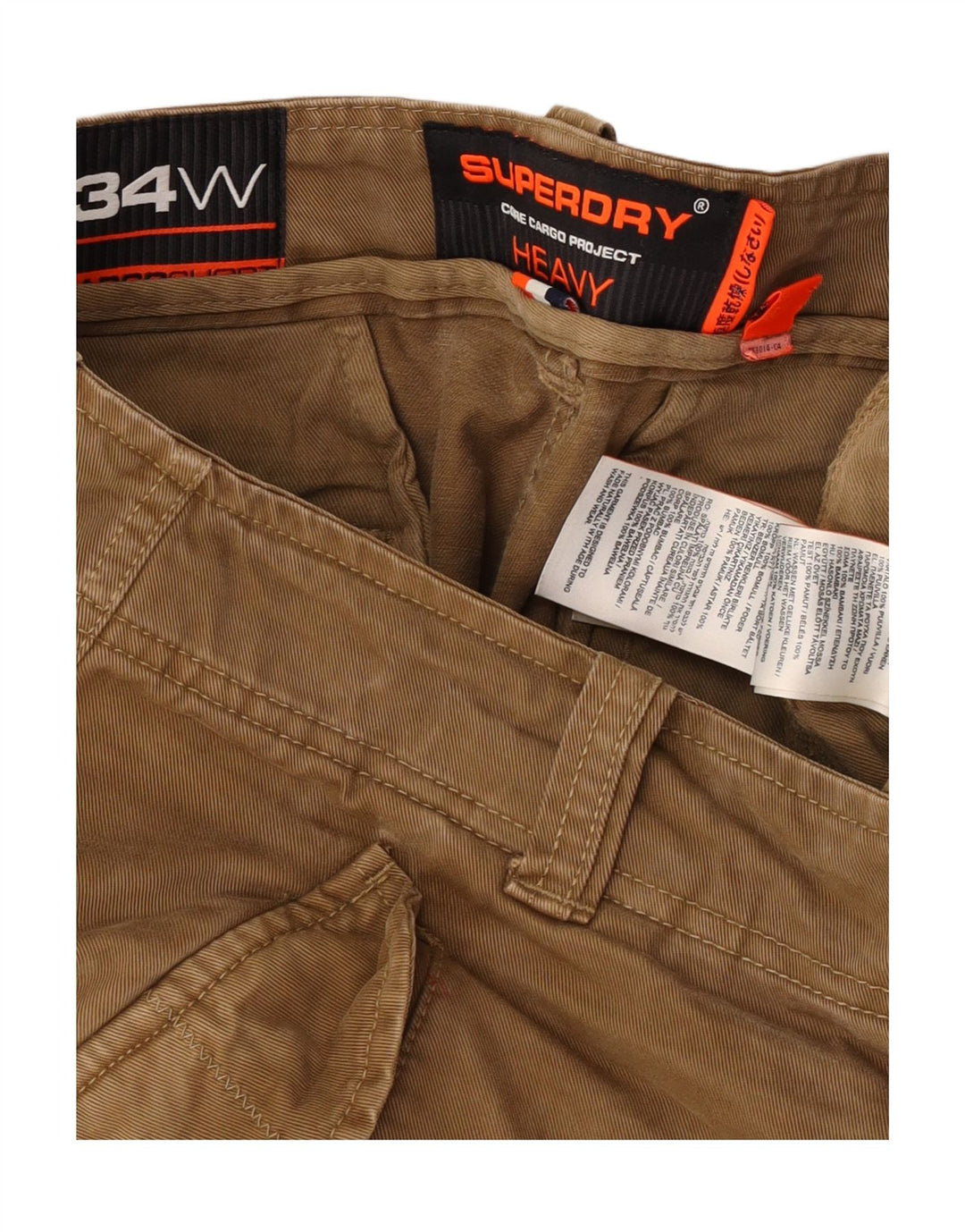 Pantaloni scurți cargo Superdry pentru bărbați W34, bumbac, bej, mari
