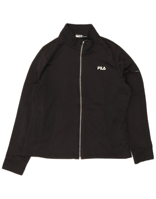 Jachetă de top pentru trening Fila pentru femei UK 12 Poliester mediu negru