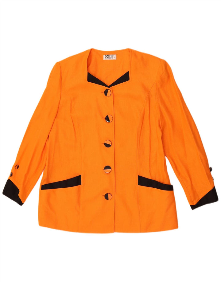Jachetă pentru femei Fink Modell Blazer cu 5 nasturi UK 18 XL Orange Colorblock