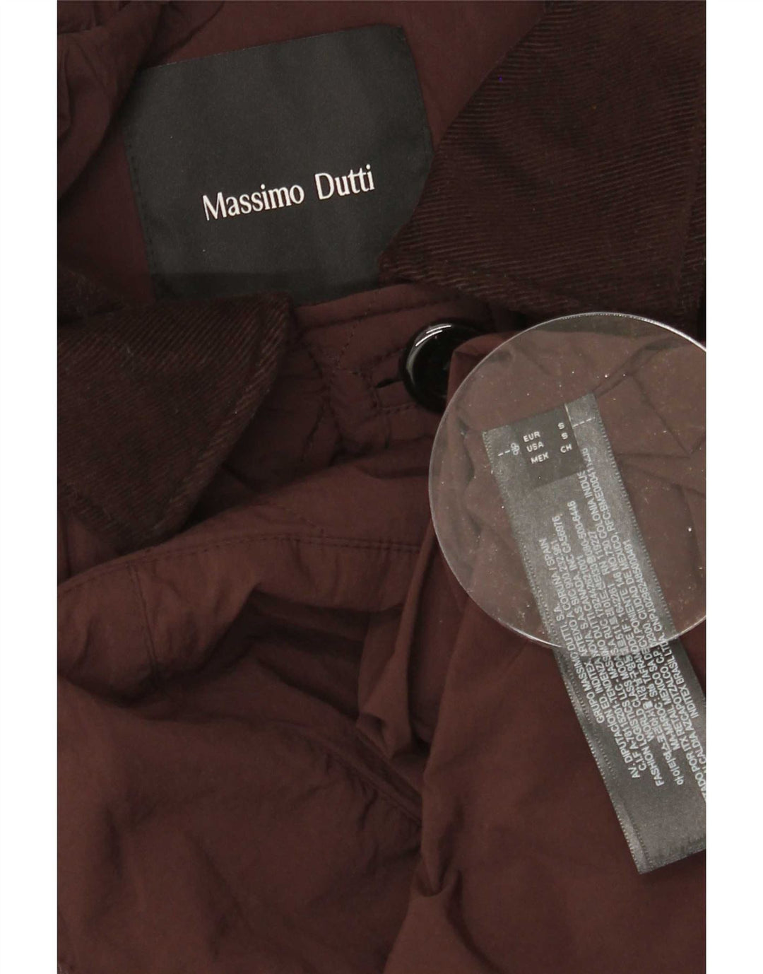 Jachetă matlasată supradimensionată pentru femei Massimo Dutti UK 10 Poliester maro mic