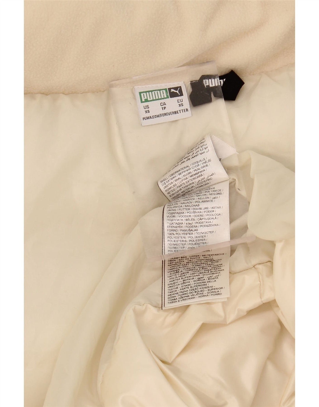 PUMA Womens Padded Gilet UK 6 XS Off White Polyester Vintage Puma and Second-Hand Puma from Messina Hembry 