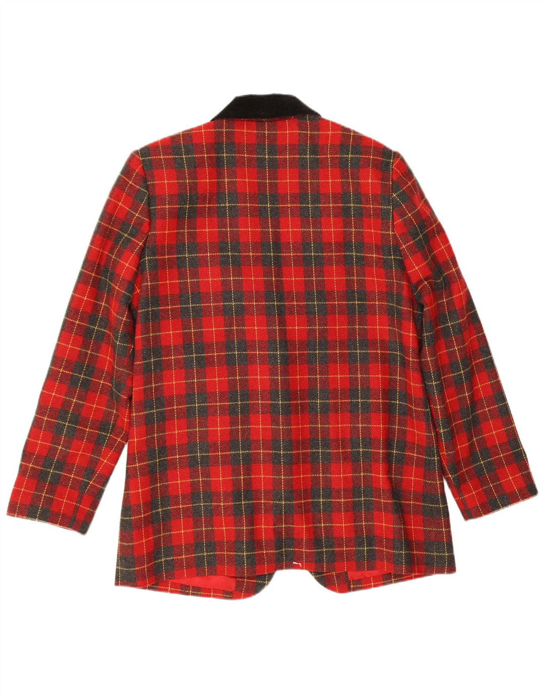 Jachetă Sag Harbor pentru femei cu 1 nasture US 8 Medium Red Check Wool