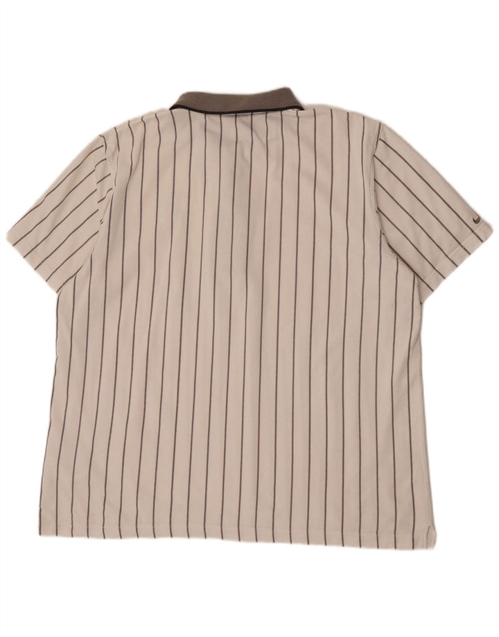 Tricou polo Nike pentru bărbați XL, bumbac cu dungi albe