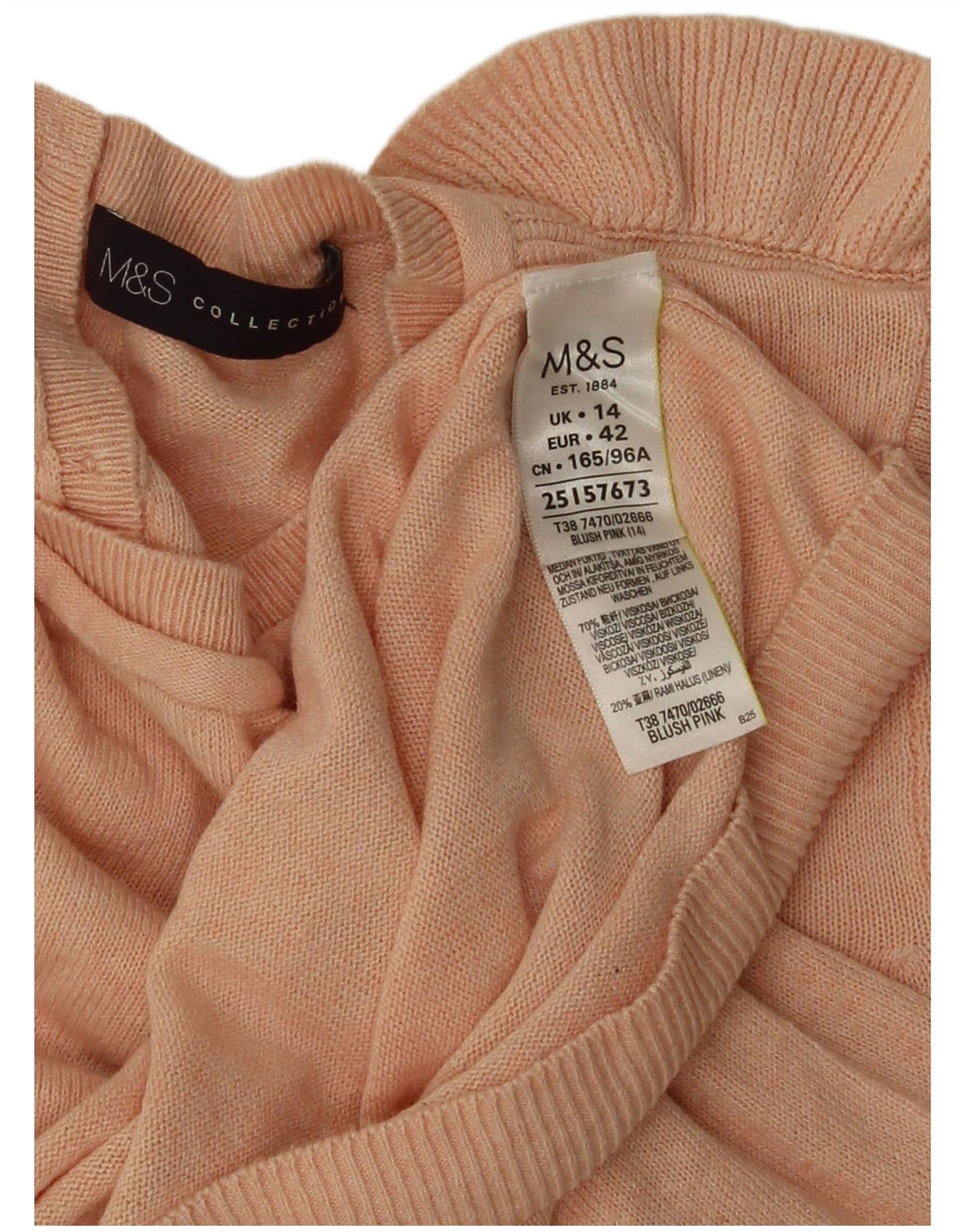 Pulover cardigan cu volane pentru femei Marks & Spencer UK 14 Roz mediu