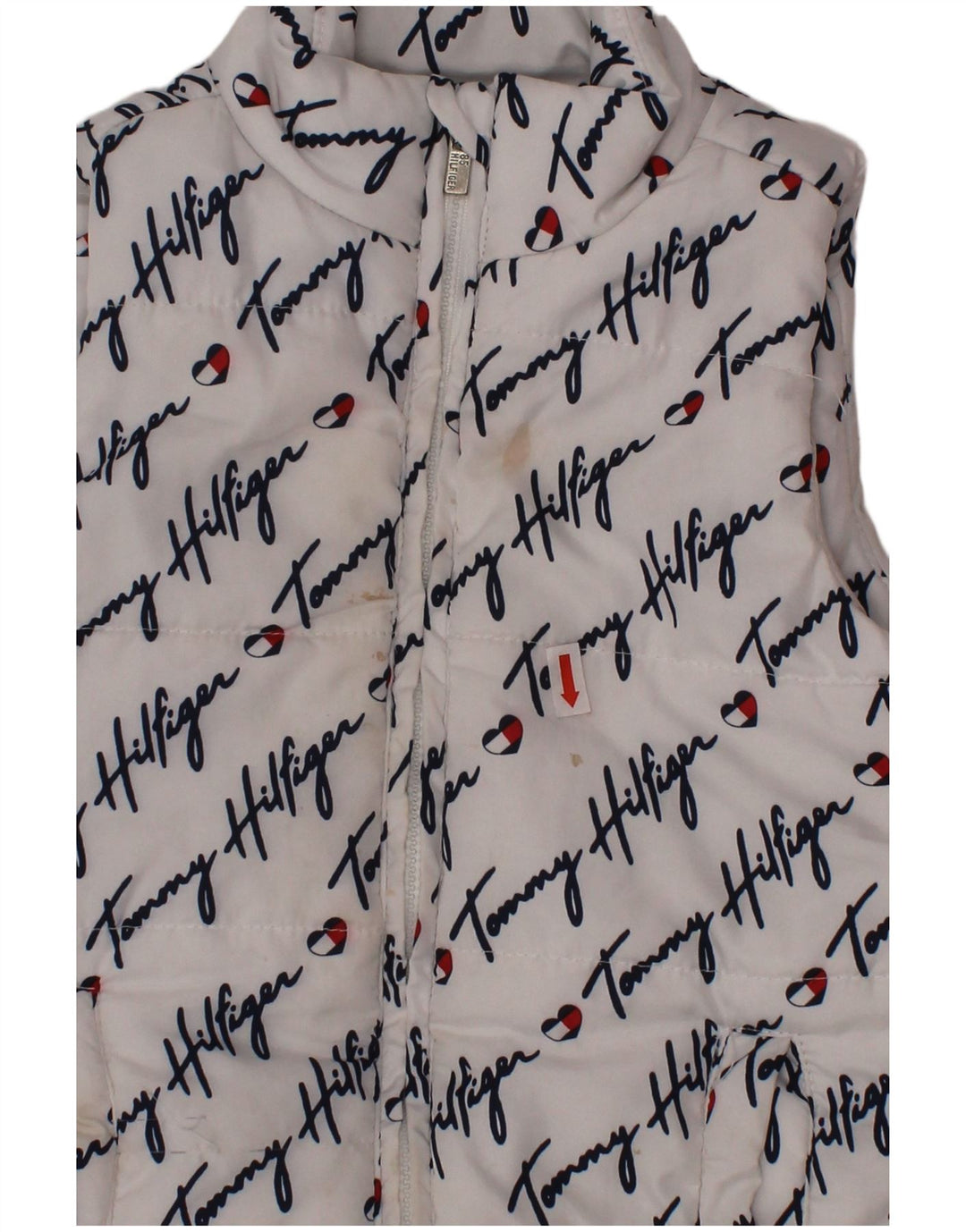 TOMMY HILFIGER Gilet Căptușit Grafic Fete 3-4 Ani Poliester Alb
