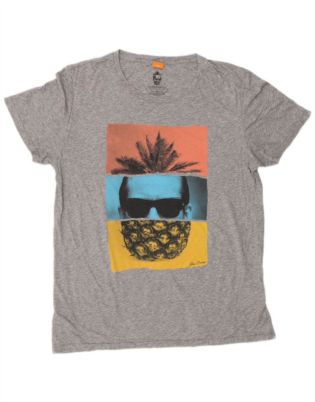 Tricou cu grafică pentru bărbați HUGO BOSS Top 2XL gri pete