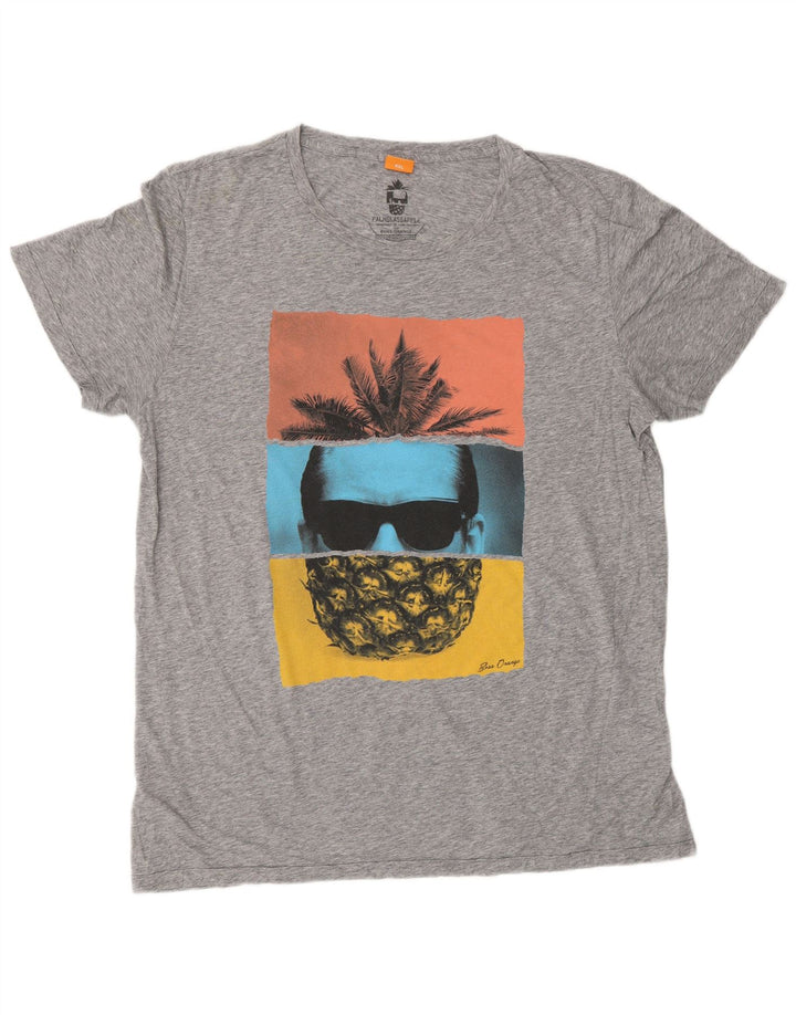 Tricou cu grafică pentru bărbați HUGO BOSS Top 2XL gri pete