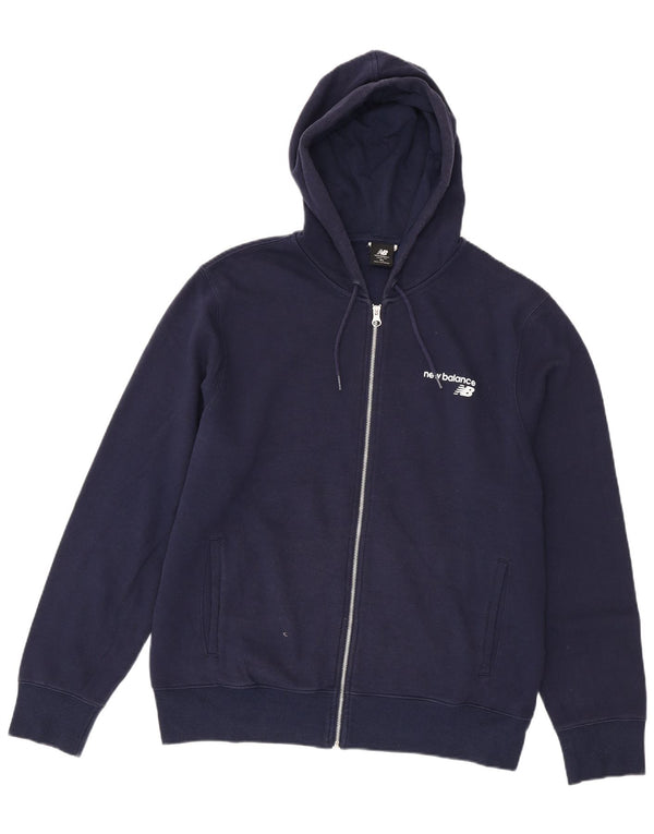 Pulover cu capota cu fermoar pentru bărbați New Balance XL bleumarin