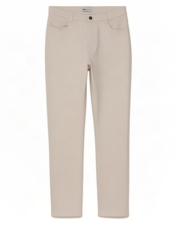 Pantaloni de damă Zara skinny casual EU 44 XL W30 L28 Alb Bumbac