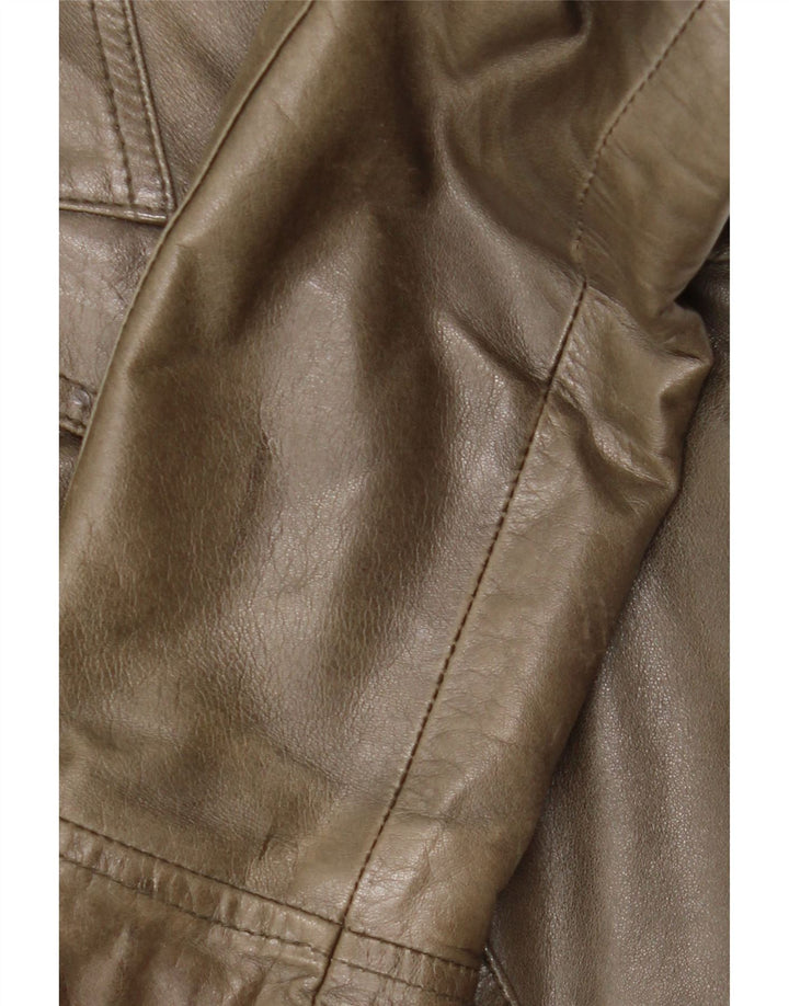 Geaca de piele vintage pentru femei IT 42 Medium Khaki Leather