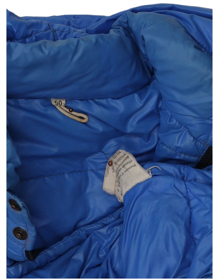 Jachetă căptușită cu glugă vintage pentru bărbați IT 50, mare, albastru, din poliamidă