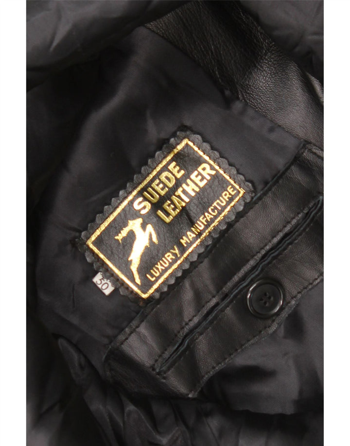Palton din piele vintage pentru bărbați IT 50, mare, neagră
