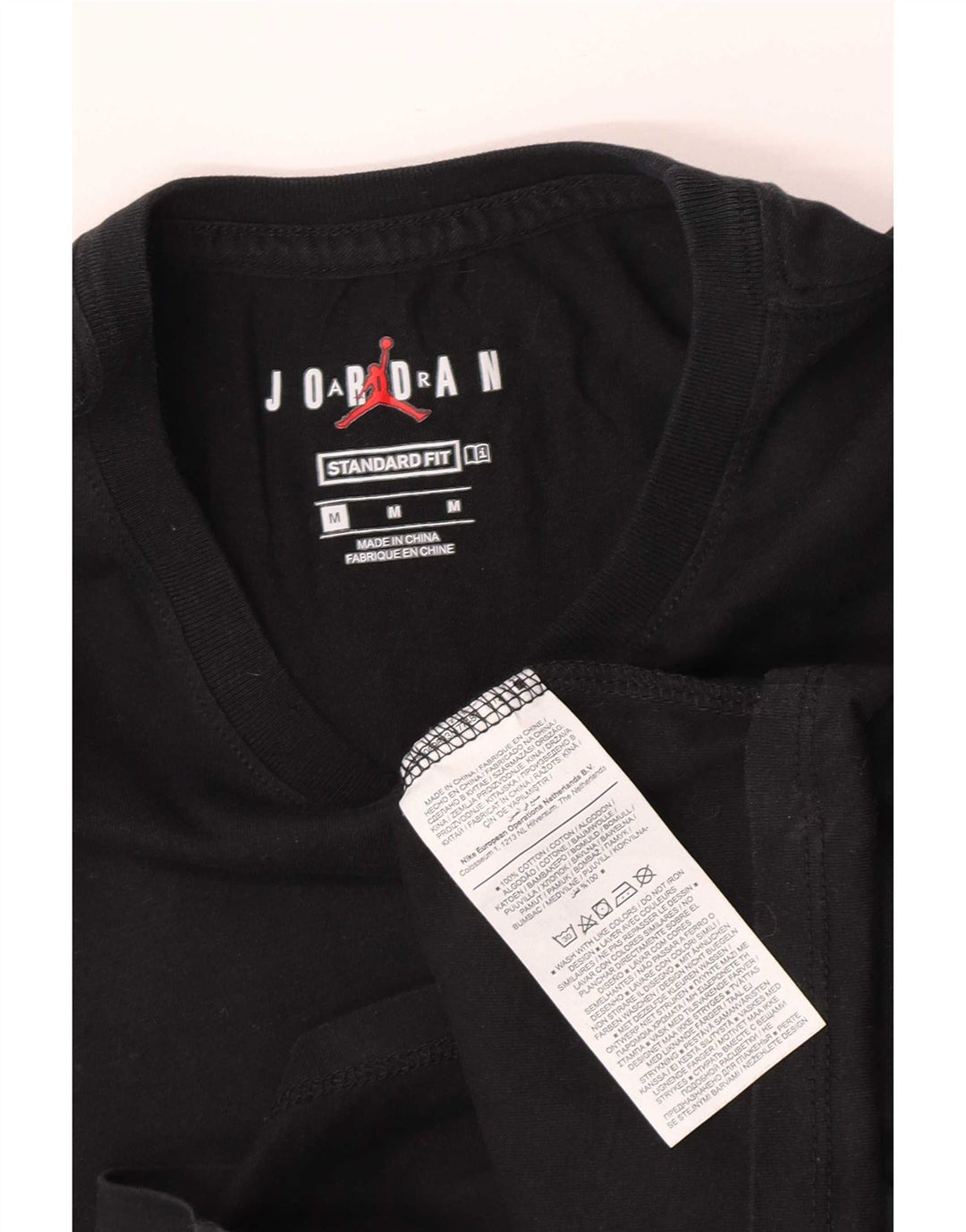 Tricou Jordan pentru bărbați, cu ajustare standard, top mediu din bumbac negru