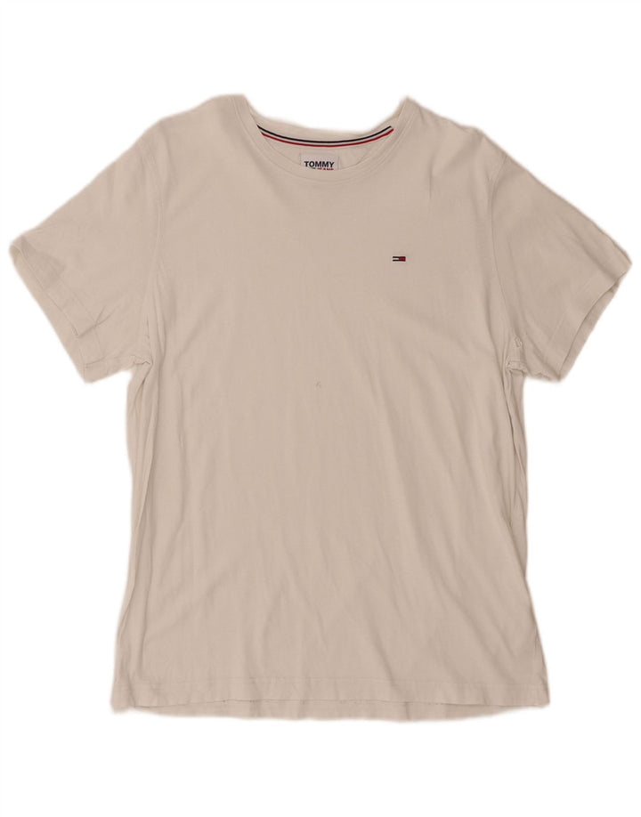 Tricou Tommy Hilfiger pentru bărbați Top mare din bumbac alb