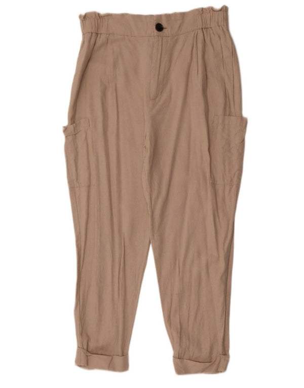 Pantaloni harem cargo pentru femei Zara EU 40 Medium W30 L26 Bej