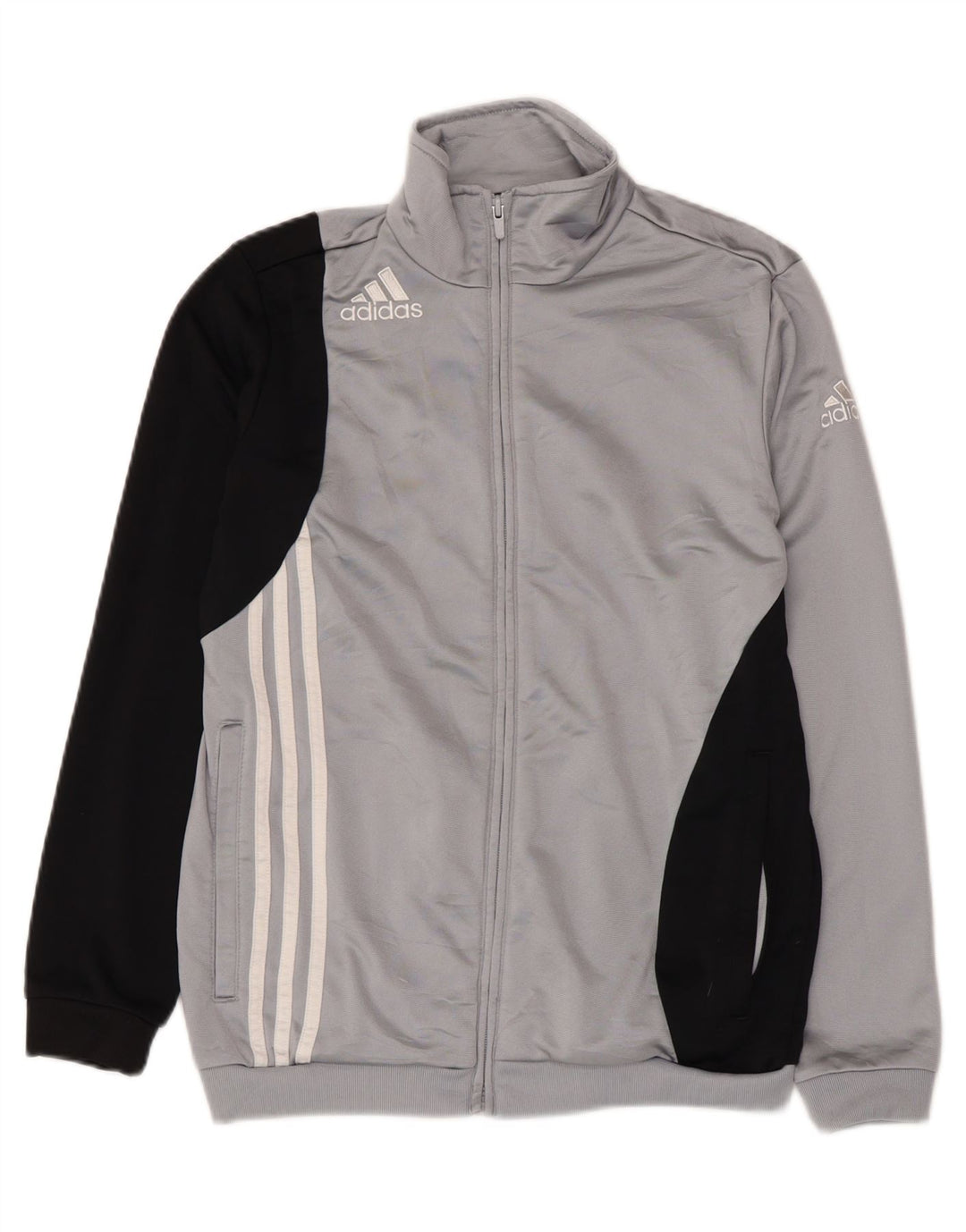 Jachetă de trening pentru băieți ADIDAS 13-14 ani, gri, poliester color bloc
