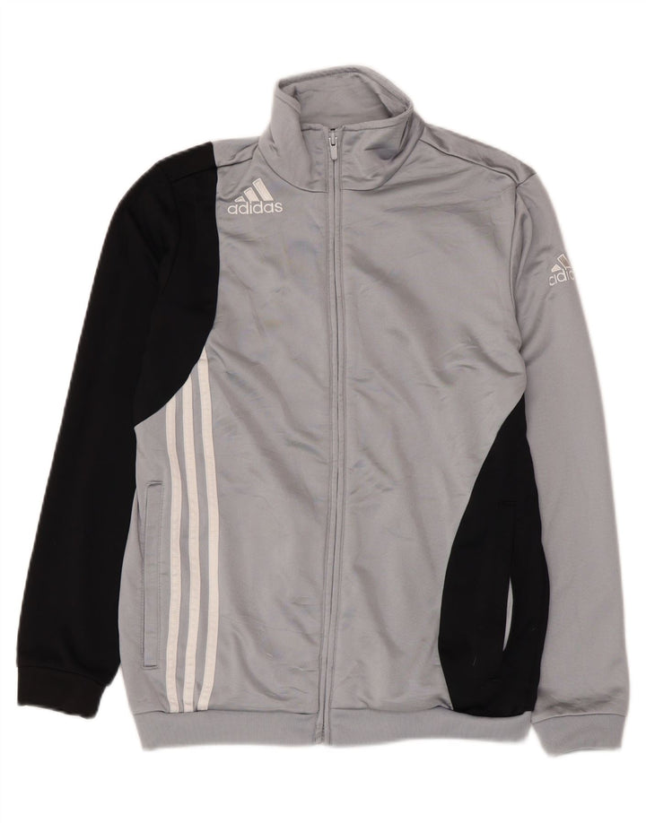 Jachetă de trening pentru băieți ADIDAS 13-14 ani, gri, poliester color bloc