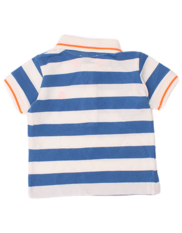 Tricou polo Benetton pentru bebelusi baieti 3-6 luni, bumbac cu dungi albastre