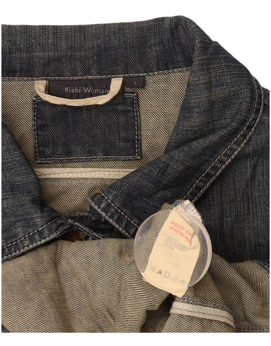 Jachetă de blugi Kiabi pentru femei UK 14, mare, albastru, bumbac