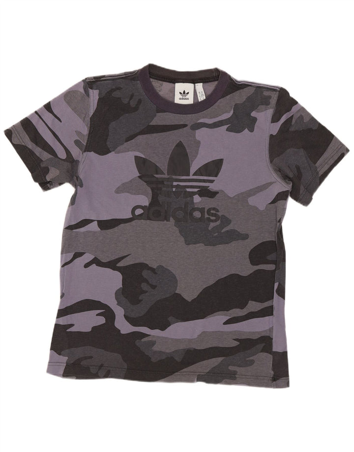 Tricou grafic ADIDAS pentru bărbați Top XS bumbac camuflaj gri