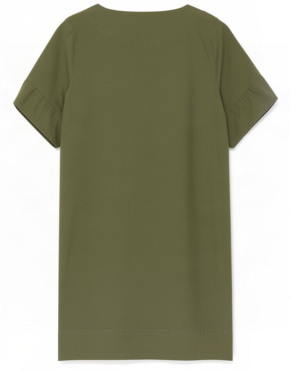 Whistles Womens Shift Dress UK 12 Medium Khaki Bumbac