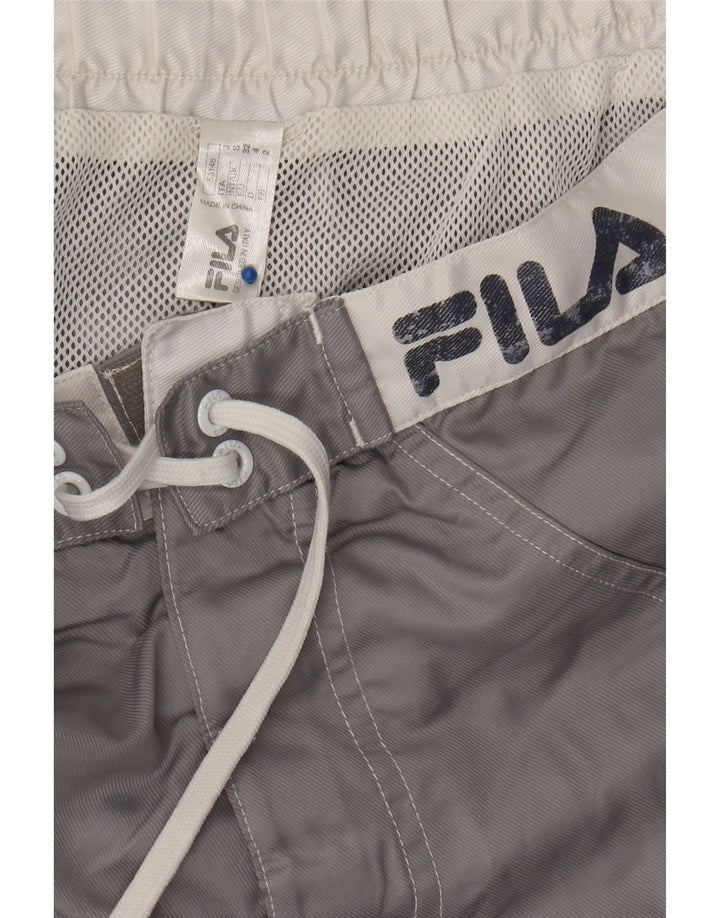 FILA Mens Graphic Swimming Shorts Small  Grey Polyester Vintage Fila and Second-Hand Fila from Messina Hembry 