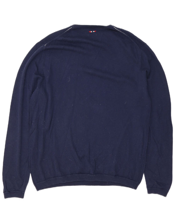 Pulover Napapijri pentru bărbați cu gât crew, 2XL, lână merinos bleumarin