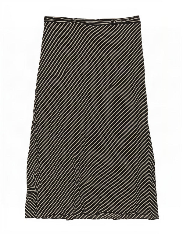Fusta midi cu talie înaltă pentru femei Luisa Spagnoli IT 46 Large W30 Black Pinstripe