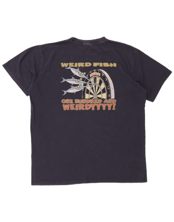 WEIRD FISH Tricou grafic pentru bărbați Top XL Bumbac bleumarin