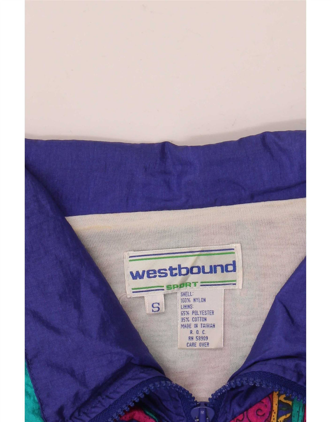 Westbound Jachetă de ploaie supradimensionată pentru femei UK 10 Small Navy Blue Paisley Blue