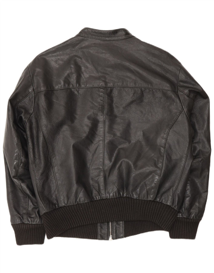 Jachetă Bomber din piele pentru bărbați Sonny Bono UK 38 Medium Black